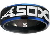 Chicago White Sox Ring Black & Blue Wedding Ring Sizes 6 - 13 #whitesox #mlb