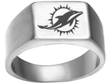 Miami Dolphins Ring Silver Titanium Steel Ring #miami #dolphins