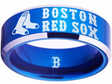 Boston Red Sox Ring Red Sox Wedding Ring Blue & Silver Ring Size 4 - 17 #redsox