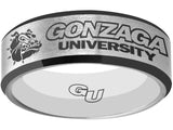 Gonzaga Bulldogs Ring Silver & Black Wedding Ring Sizes 6 - 13 #gonzaga #bulldogs