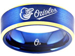 Baltimore Orioles Ring Orioles Blue & Gold Wedding Ring #orioles Sizes 6 - 13