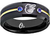 Baltimore Orioles Ring Orioles Black & Blue CZ Wedding Ring #orioles Sizes 6 - 13