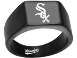 Chicago White Sox Ring Black Titanium Ring Sizes 8 - 12 #whitesox #mlb