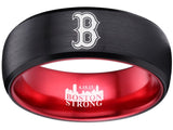 Boston Red Sox Ring Black & Red Wedding Ring Boston Strong Sizes 6 - 13