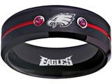 Philadelphia Eagles Ring Black & Red CZ Wedding Ring #philadelphia #eagles #nfl