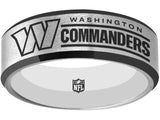 Washington Commanders Ring Silver & Black Wedding Ring #Commanders #NFL