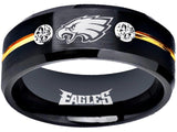 Philadelphia Eagles Ring Black & Gold CZ Wedding Ring #philadelphia #eagles #nfl