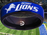 Detroit Lions Ring Blue & Black Wedding Band | Sizes 5 - 15 #detroitlions #nfl