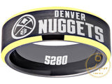 Denver Nuggets Ring: Black & Gold Wedding Band | Sizes 6-13 | #Denver #Nuggets #5280