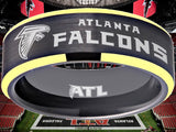 Atlanta Falcons Ring Black & Gold Wedding Band | Sizes 6 - 13 #atlanta #falcons #nfl