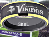 Minnesota Vikings Ring Black & Gold Wedding Band | Sizes 6-13 #vikings #skol #nfl