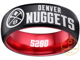 Denver Nuggets Ring: Black & Red Wedding Band | Sizes 6-13 | #Denver #Nuggets #5280