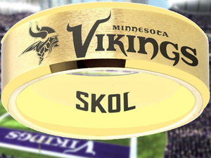 Minnesota Vikings Ring Gold Wedding Band | Sizes 6-13 #vikings #skol #nfl