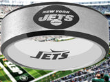 New York Jets Ring Silver & Black Wedding Ring Sizes 6 - 13 #jets #nyjets