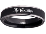 Minnesota Vikings Ring Black & Silver Wedding Band 6mm | Sizes 5-13 #vikings #skol #nfl