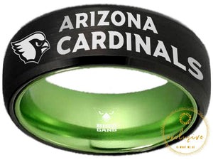 Arizona Cardinals Ring Black & Green Wedding Band | Sizes 6 - 13 #arizonacardinals #nfl