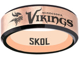 Minnesota Vikings Ring Rose Gold & Black Wedding Band | Sizes 6-13 #vikings #skol #nfl