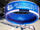 Gonzaga University Ring Bulldogs Blue & Silver Wedding Ring Sizes 4 - 17 #gonzaga