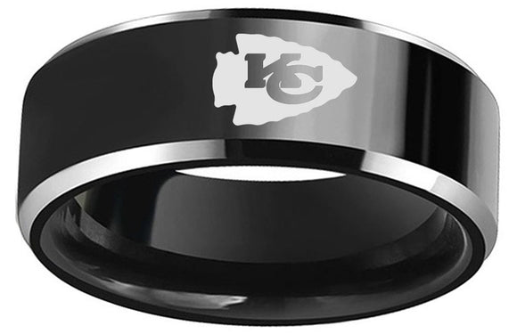 Kansas City Chiefs Ring 8mm Black Tungsten Ring #chiefs