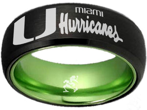 Miami Hurricanes Ring Black & Green Wedding Band | Sizes 6-13 #miami #hurricanes #TheU