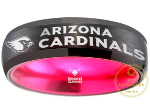 Arizona Cardinals Ring Black & Pink Wedding Band | Sizes 6 - 13 #arizonacardinals #nfl