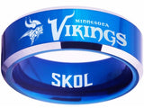 Minnesota Vikings Ring Blue & Silver Wedding Band | Sizes 4 - 17 #vikings #skol #nfl