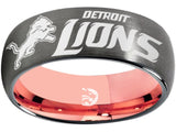 Detroit Lions Ring Grey & Rose Gold Wedding Band | Sizes 6-13 #detroit #lions #nfl