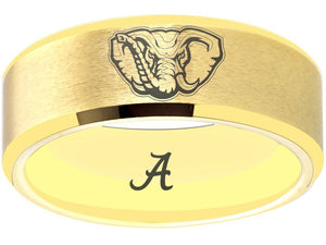 Alabama Crimson Tide Ring Gold Ring Tungsten Ring #alabama