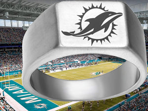 Miami Dolphins Ring Silver Titanium Steel Ring #miami #dolphins