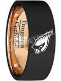 Arizona Cardinals Ring Cardinals Logo Ring Black and Rose Gold Tungsten Ring #cardinals