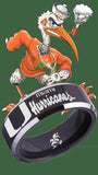 Miami Hurricanes Ring Black & Silver Wedding Band | Sizes 4-17 #U #miami #hurricanes