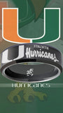 Miami Hurricanes Ring Black Wedding Band | Sizes 6-13 #miami #hurricanes #TheU