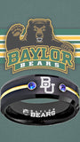 Baylor Bears Ring Black, Gold & Blue CZ Wedding Band | Sizes 6-13 #bu #baylor #bears