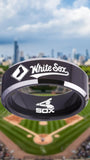 Chicago White Sox Ring Black & Silver logo Ring Sizes 4 - 17 #whitesox #mlb