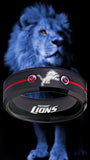 Detroit Lions Ring Black & Red CZ Wedding Band | Sizes 6-13 #detroit #lions #nfl