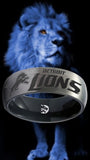 Detroit Lions Ring Silver & Black Wedding Band | Sizes 6-13 #detroit #lions #nfl