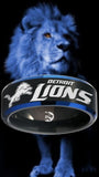 Detroit Lions Ring Black & Blue Wedding Band | Sizes 6 - 13 #detroitlions #nfl