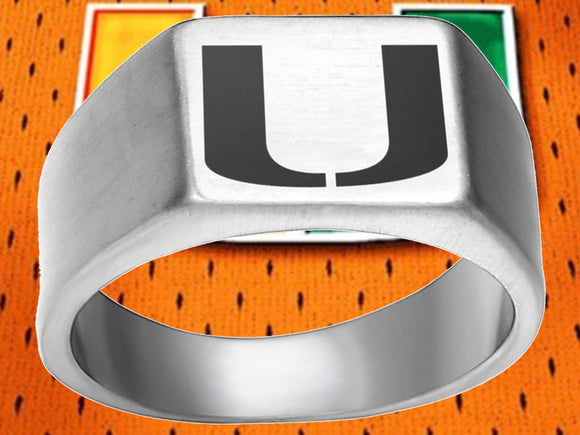 Miami Hurricanes Ring Silver 10mm Band | Sizes 8-12 #miami #hurricanes #TheU