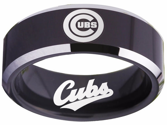 Chicago Cubs Ring Black Ring 8mm Tungsten Ring #mlb #cubs