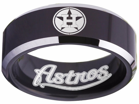 Houston Astros Ring Black Ring 8mm Tungsten Ring #mlb #astros