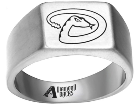 Arizona Diamondbacks Silver Titanium Steel Ring #arizona #diamondbacks #mlb