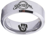 Milwaukee Brewers Ring Silver ring 8mm Tungsten Ring #mlb #brewers