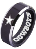 NFL Dallas Cowboys Black and Silver Ring - Dallas Cowboys Football Team Jewelry