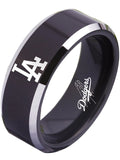 LA Dodgers Ring | Black & Silver Wedding Band | Sizes 4-17 #dodgers