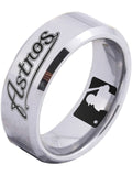 Houston Astros Ring Silver Ring 8mm Tungsten Ring #mlb #astros