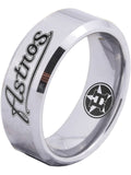 Houston Astros Ring Silver Ring 8mm Tungsten Ring #mlb #astros