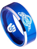 Milwaukee Brewers Ring blue ring 8mm Tungsten Ring #mlb #brewers