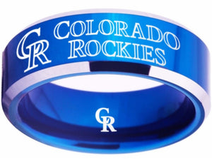 Colorado Rockies Ring Blue logo Ring Wedding Ring #coloradorockies #mlb