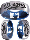 LA Dodgers Ring | Silver & Blue Wedding Band | Sizes 6-13 #dodgers