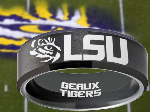 LSU Tigers Ring Black Wedding Band | Sizes 6-13 | #lsu #tigers